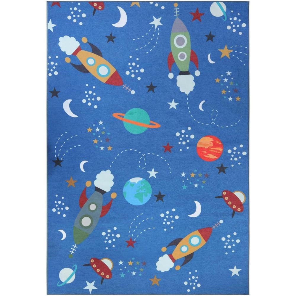 imageSuperior Indoor Kids Rug Washable NonSlip Toddlers amp Babies Perfect for High Traffic Playroom Kids Room or Bedroom Lil Flyer Rug Perfect for Daycare RedMulticolor 6 x 9