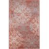 Superior Indoor Area Rug, Jute Backed, Perfect for Entryway, Office, Living/Dining Room, Bedroom, Kitchen, Hardwood Floor, Floral Scroll Decor, Leigh Collection, 5′ x 8′, Brown(Beige-red)