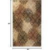 Superior Indoor Area Rug, Jute Backed, Perfect for Entryway, Office, Living/Dining Room, Bedroom, Kitchen, Hardwood Floor, Floral Scroll Decor, Leigh Collection, 5′ x 8′, Brown(Brown)