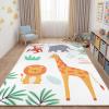 Superior Indoor Kids Rug, Felt Dot Backing Washable Rug, Non-Slip, Toddlers & Babies, Perfect for High Traffic Playroom, Kids Room or Bedroom, Animal Safari Play Mat Animal – Ivory 5′ x 7′ 6″