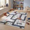 Superior Indoor Kids Rug, Washable, Non-Slip, Toddlers & Babies, Perfect for High Traffic Playroom, Kids Room or Bedroom, Contruction Zone Design, Perfect for Daycare Beige Multicolor 5′ x 8′