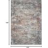 Superior Patchwork Washable Rug, Cotton Backing, Carpet for Dining Table Mud Room, Easy Care, Non-Slip Rug for Family, Dining, Low Pile Area Rug, Ara Collection, 4′ x 6′, Taupe(B Ivory)