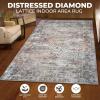 Superior Patchwork Washable Rug, Cotton Backing, Carpet for Dining Table Mud Room, Easy Care, Non-Slip Rug for Family, Dining, Low Pile Area Rug, Ara Collection, 4′ x 6′, Taupe(Cream)