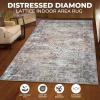 Superior Patchwork Washable Rug, Cotton Backing, Carpet for Dining Table Mud Room, Easy Care, Non-Slip Rug for Family, Dining, Low Pile Area Rug, Ara Collection, 4′ x 6′, Taupe(B Ivory)