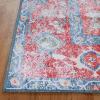 Superior Patchwork Washable Rug, Cotton Backing, Carpet for Dining Table Mud Room, Easy Care, Non-Slip Rug for Family, Dining, Low Pile Area Rug, Ara Collection, 4′ x 6′, Taupe(B Red)