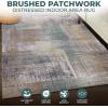Superior Patchwork Washable Rug, Cotton Backing, Carpet for Dining Table Mud Room, Easy Care, Non-Slip Rug for Family, Dining, Low Pile Area Rug, Ara Collection, 4′ x 6′, Taupe(Taupe)