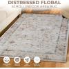 Superior Patchwork Washable Rug, Cotton Backing, Carpet for Dining Table Mud Room, Easy Care, Non-Slip Rug for Family, Dining, Low Pile Area Rug, Ara Collection, 4′ x 6′, Taupe(Swan – Cream)