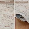 Superior Patchwork Washable Rug, Cotton Backing, Carpet for Dining Table Mud Room, Easy Care, Non-Slip Rug for Family, Dining, Low Pile Area Rug, Ara Collection, 4′ x 6′, Taupe(Swan – Cream)