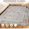 Superior Patchwork Washable Rug, Cotton Backing, Carpet for Dining Table Mud Room, Easy Care, Non-Slip Rug for Family, Dining, Low Pile Area Rug, Ara Collection, 4′ x 6′, Taupe(Ivory)