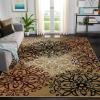 Superior Indoor Area Rug, Jute Backed, Perfect for Entryway, Office, Living/Dining Room, Bedroom, Kitchen, Hardwood Floor, Floral Scroll Decor, Leigh Collection, 5′ x 8′, Brown(Gold – Z)