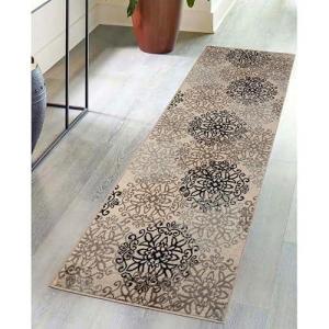 Superior Indoor Area Rug, Jute Backed, Perfect for Entryway, Office, Living/Dining Room, Bedroom, Kitchen, Hardwood Floor, Floral Scroll Decor, Leigh Collection, 5′ x 8′, Brown(Beige – Z)