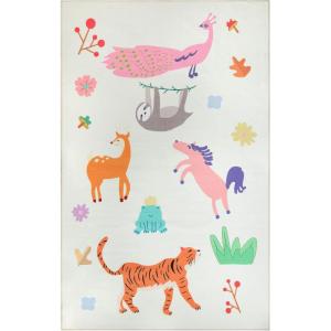 Superior Indoor Kids Rug, Washable, Non-Slip, Toddlers & Babies, Perfect for High Traffic Playroom, Kids Room or Bedroom, Dinoventure Play Mat for Cars & Toys Grey Multicolor 8′ x 10′