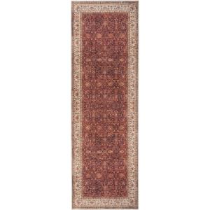 Superior Patchwork Washable Rug, Cotton Backing, Carpet for Dining Table Mud Room, Easy Care, Non-Slip Rug for Family, Dining, Low Pile Area Rug, Ara Collection, 4′ x 6′, Taupe(Beige)