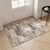 Superior Damask Medallion Indoor Washable Rug, Cotton Backing, Carpet for Dining Table Mud Room, Easy Care, Non-Slip Rug for Entry, Kitchen, Low Pile Area Rug, Jay Collection, 4′ x 6′, Blue(Canary – Ivory)