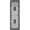 Superior Damask Medallion Indoor Washable Rug, Cotton Backing, Carpet for Dining Table Mud Room, Easy Care, Non-Slip Rug for Entry, Kitchen, Low Pile Area Rug, Jay Collection, 4′ x 6′, Blue(Sparrow – Cream)