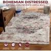 Superior Damask Medallion Indoor Washable Rug, Cotton Backing, Carpet for Dining Table Mud Room, Easy Care, Non-Slip Rug for Entry, Kitchen, Low Pile Area Rug, Jay Collection, 4′ x 6′, Blue(Canary – Ivory)