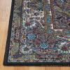 Superior Damask Medallion Indoor Washable Rug, Cotton Backing, Carpet for Dining Table Mud Room, Easy Care, Non-Slip Rug for Entry, Kitchen, Low Pile Area Rug, Jay Collection, 4′ x 6′, Blue(Black)