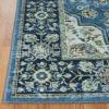 Superior Damask Medallion Indoor Washable Rug, Cotton Backing, Carpet for Dining Table Mud Room, Easy Care, Non-Slip Rug for Entry, Kitchen, Low Pile Area Rug, Jay Collection, 4′ x 6′, Blue(Blue)