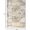 Superior Damask Medallion Indoor Washable Rug, Cotton Backing, Carpet for Dining Table Mud Room, Easy Care, Non-Slip Rug for Entry, Kitchen, Low Pile Area Rug, Jay Collection, 4′ x 6′, Blue(Dove – Cream)