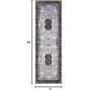 Superior Damask Medallion Indoor Washable Rug, Cotton Backing, Carpet for Dining Table Mud Room, Easy Care, Non-Slip Rug for Entry, Kitchen, Low Pile Area Rug, Jay Collection, 4′ x 6′, Blue(Sparrow – Cream)