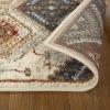 Superior Indoor Runner Rug, Jute Backing, Plush Floral Paisley Rugs for Entryway, Kitchen Floors, Office Floor Cover, Damask Medallion Rugs, Parkway Collection, 2′ 7″ x 8′, White/Blue