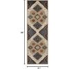Superior Indoor Runner Rug, Jute Backing, Plush Floral Paisley Rugs for Entryway, Kitchen Floors, Office Floor Cover, Damask Medallion Rugs, Parkway Collection, 2′ 7″ x 8′, White/Blue