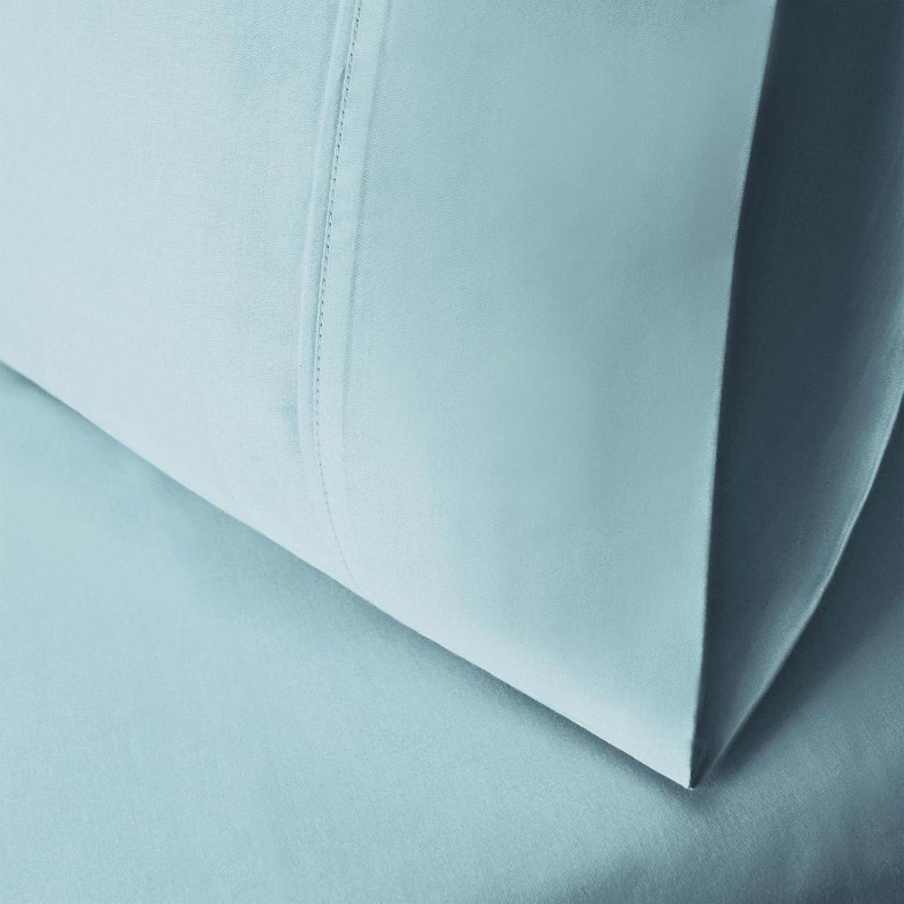 imageSuperior 100 Premium Combed Cotton Colorfast Soft and Smooth 2 Piece Pillowcase Cover Standard  IvoryLight Blue