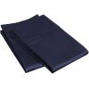 Superior 100% Premium Combed Cotton Colorfast, Soft and Smooth 2 Piece Pillowcase Cover, Standard – Ivory(Navy Blue)