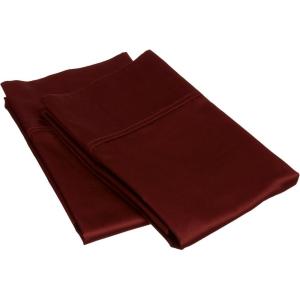 Superior 100% Premium Combed Cotton Colorfast, Soft and Smooth 2 Piece Pillowcase Cover, Standard – Ivory(Burgundy)