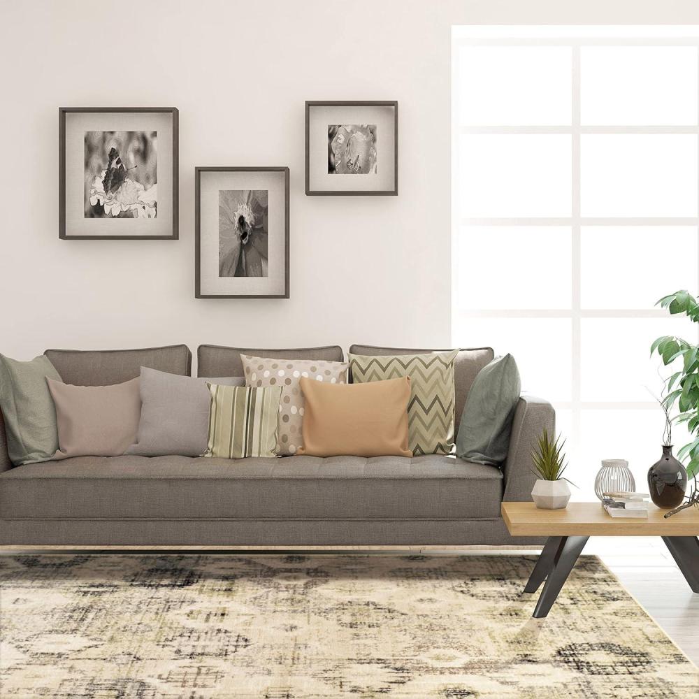 imageSuperior Indoor Large Area Rug Jute Backing Rustic Modern Farmhouse Floor Decor For Entryway Hallway Kitchen Office Bedroom Living Dining Room Nursery Arabella Collection 8 x 10 BeigeBeige