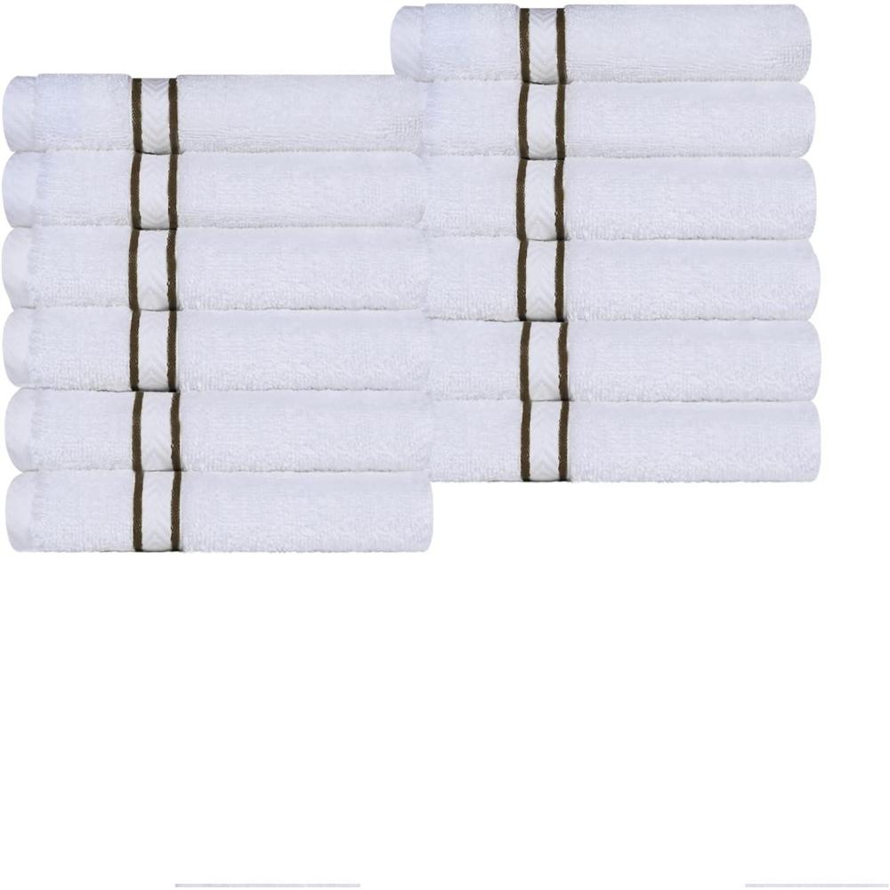 imageSuperior Hotel Turkish Cotton 2 Piece Bath Towel Set Ultra Plush Spa Quality Heavyweight Essentials for Bathroom Thick Absorbent and Soft Dobby Border Includes 2 Large Bath Towels ToastLatte