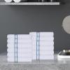 Superior Hotel Turkish Cotton 2 Piece Bath Towel Set, Ultra Plush Spa Quality Heavyweight Essentials for Bathroom, Thick Absorbent and Soft, Dobby Border, Includes 2 Large Bath Towels, Toast(Light Blue)
