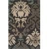 Superior Indoor/ Outdoor Small Area Rug, Modern Damask Jute Backed Rugs, Floor Throw, Kitchen, Entryway, Patio, Poolside, Living Room, Home Floor Throw, Lowell Collection, 2′ x 3′, Brown