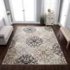 Superior Indoor Area Rug, Jute Backed, Perfect for Entryway, Office, Living/Dining Room, Bedroom, Kitchen, Hardwood Floor, Floral Scroll Decor, Leigh Collection, 9′ x 12′, Beige Ivory(Beige-ivory)