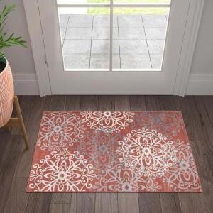 Superior Indoor Area Rug, Jute Backed, Perfect for Entryway, Office, Living/Dining Room, Bedroom, Kitchen, Hardwood Floor, Floral Scroll Decor, Leigh Collection, 9′ x 12′, Beige Ivory(Ginger – Z)