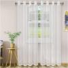 Superior Embroidered Elegant Scroll Sheer Curtains, Window Accents, Modern, Transtitional, Rustic, Bohemian, Diamond, Geometric, Lattice with Grommets, Curtain Set of 2 Panels, 52″ X 84″, Ivory(Ivory)
