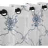 Superior Embroidered Elegant Scroll Sheer Curtains, Window Accents, Modern, Transtitional, Rustic, Bohemian, Diamond, Geometric, Lattice with Grommets, Curtain Set of 2 Panels, 52″ X 84″, Ivory(Blue)