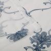 Superior Embroidered Elegant Scroll Sheer Curtains, Window Accents, Modern, Transtitional, Rustic, Bohemian, Diamond, Geometric, Lattice with Grommets, Curtain Set of 2 Panels, 52″ X 84″, Ivory(Blue)