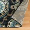Superior Abner Collection Area Rug, 10mm Pile Height with Jute Backing, Fashionable and Affordable Rugs, Beautiful Scrolling Medallion Pattern – 5′ x 8′ Rug, Black with Blue and Beige