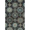 Superior Abner Collection Area Rug, 10mm Pile Height with Jute Backing, Fashionable and Affordable Rugs, Beautiful Scrolling Medallion Pattern – 5′ x 8′ Rug, Black with Blue and Beige