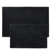 Superior Non-Slip 2 Piece Bath Rug Set, Ultra Plush, Soft, and Absorbent 100% Combed Cotton Pile – Traditional Oval Bath Mat Set, Forest Green(Black)