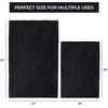 Superior Non-Slip 2 Piece Bath Rug Set, Ultra Plush, Soft, and Absorbent 100% Combed Cotton Pile – Traditional Oval Bath Mat Set, Forest Green(Black)