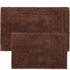 Superior Non-Slip 2 Piece Bath Rug Set, Ultra Plush, Soft, and Absorbent 100% Combed Cotton Pile – Traditional Oval Bath Mat Set, Forest Green(Chocolate)