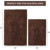 Superior Non-Slip 2 Piece Bath Rug Set, Ultra Plush, Soft, and Absorbent 100% Combed Cotton Pile – Traditional Oval Bath Mat Set, Forest Green(Chocolate)