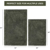 Superior Non-Slip 2 Piece Bath Rug Set, Ultra Plush, Soft, and Absorbent 100% Combed Cotton Pile – Traditional Oval Bath Mat Set, Forest Green(Forest Green)