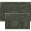Superior Non-Slip 2 Piece Bath Rug Set, Ultra Plush, Soft, and Absorbent 100% Combed Cotton Pile – Traditional Oval Bath Mat Set, Forest Green(Forest Green)