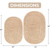 Superior Non-Slip 2 Piece Bath Rug Set, Ultra Plush, Soft, and Absorbent 100% Combed Cotton Pile – Traditional Oval Bath Mat Set, Forest Green(Ivory – Oval)