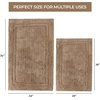 Superior Non-Slip 2 Piece Bath Rug Set, Ultra Plush, Soft, and Absorbent 100% Combed Cotton Pile – Traditional Oval Bath Mat Set, Forest Green(Latte)