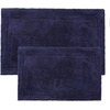 Superior Non-Slip 2 Piece Bath Rug Set, Ultra Plush, Soft, and Absorbent 100% Combed Cotton Pile – Traditional Oval Bath Mat Set, Forest Green(Navy Blue)