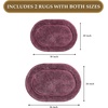 Superior Non-Slip 2 Piece Bath Rug Set, Ultra Plush, Soft, and Absorbent 100% Combed Cotton Pile – Traditional Oval Bath Mat Set, Forest Green(Plum – Oval)